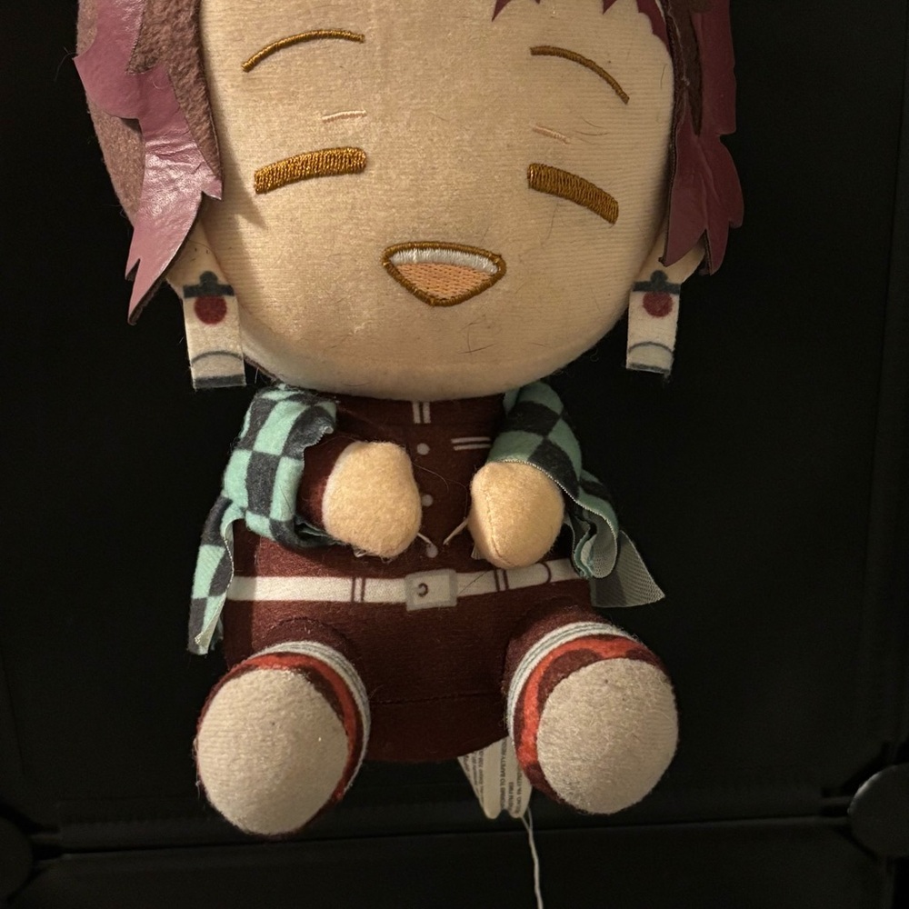 Anime Plush Doll with Checkered Outfit